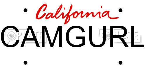 CAMGURL California License Plate