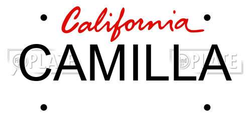 CAMILLA California License Plate