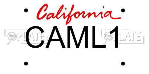 CAML1 California License Plate