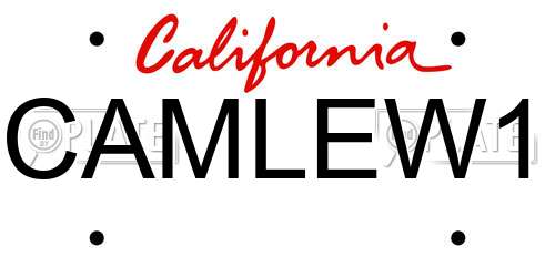 CAMLEW1 California License Plate