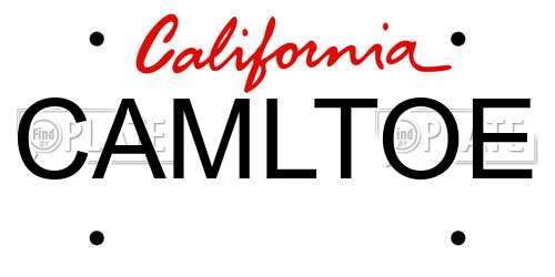 CAMLTOE California License Plate