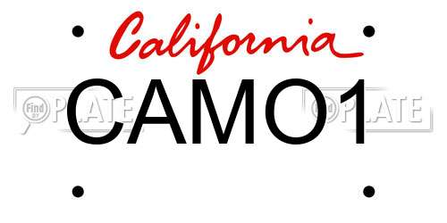 CAMO1 California License Plate