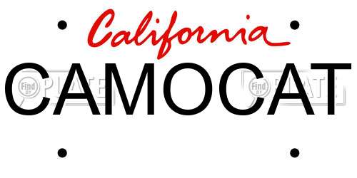 CAMOCAT California License Plate