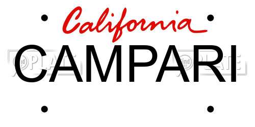 CAMPARI California License Plate