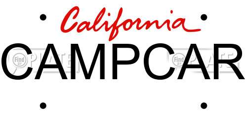 CAMPCAR California License Plate