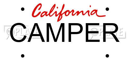 CAMPER California License Plate