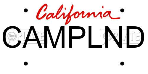CAMPLND California License Plate