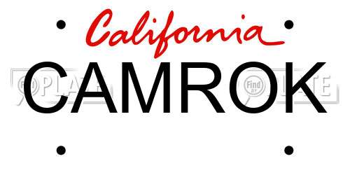 CAMROK California License Plate