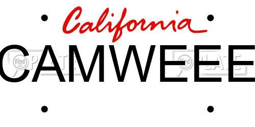 CAMWEEE California License Plate