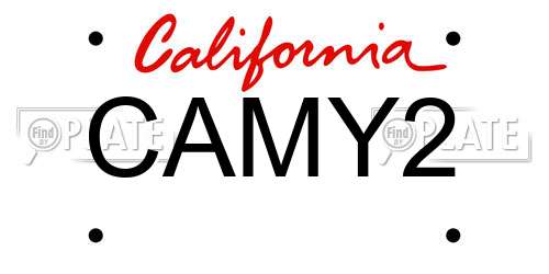 CAMY2 California License Plate