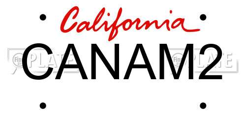 CANAM2 California License Plate