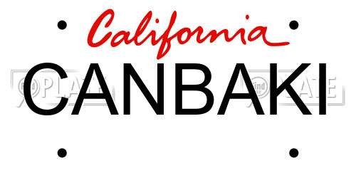 CANBAKI California License Plate