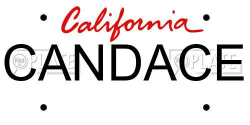 CANDACE California License Plate