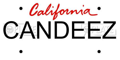 CANDEEZ California License Plate