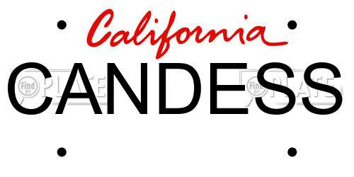 CANDESS California License Plate
