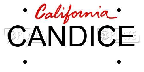CANDICE California License Plate