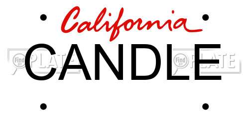 CANDLE California License Plate