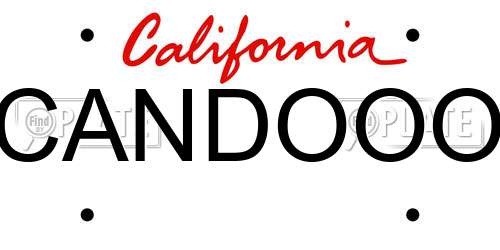CANDOOO California License Plate