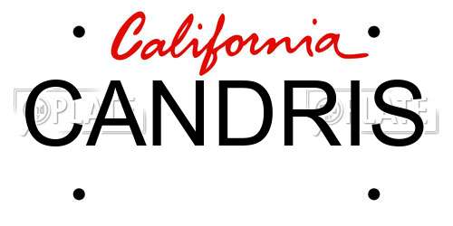 CANDRIS California License Plate