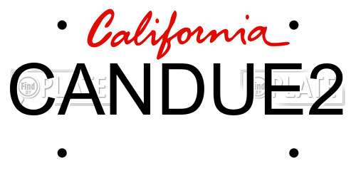 CANDUE2 California License Plate