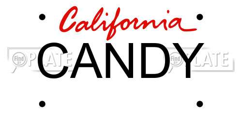 CANDY California License Plate