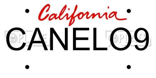 CANELO9 California License Plate