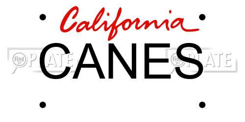 CANES California License Plate