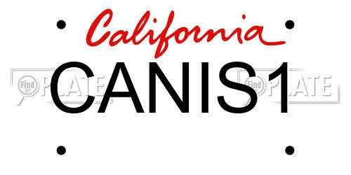 CANIS1 California License Plate