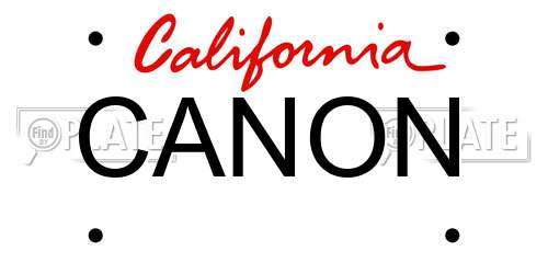 CANON California License Plate