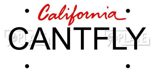 CANTFLY California License Plate