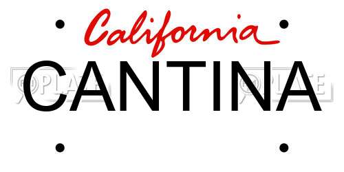 CANTINA California License Plate