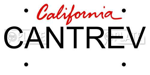CANTREV California License Plate
