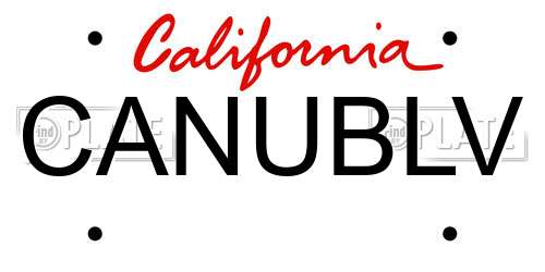 CANUBLV California License Plate