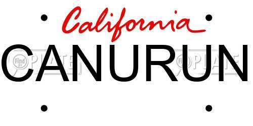 CANURUN California License Plate