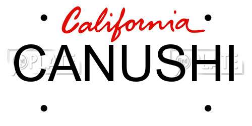 CANUSHI California License Plate
