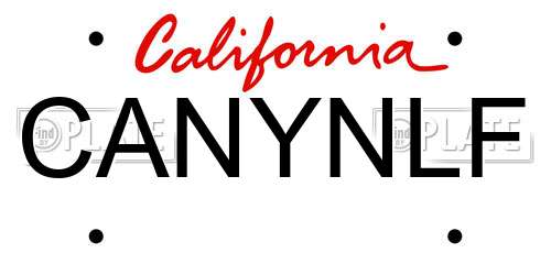 CANYNLF California License Plate