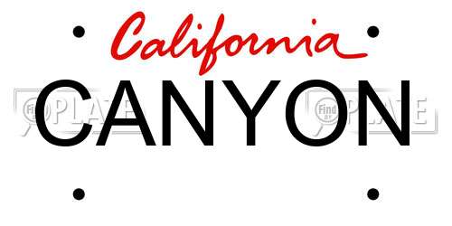 CANYON California License Plate