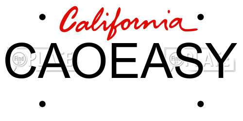 CAOEASY California License Plate