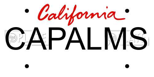 CAPALMS California License Plate