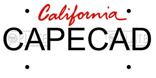 CAPECAD California License Plate