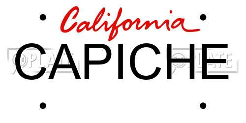 CAPICHE California License Plate