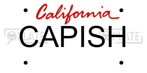 CAPISH California License Plate