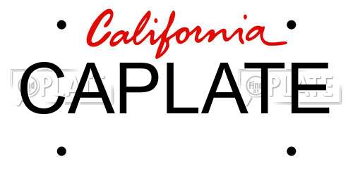 CAPLATE California License Plate