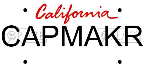 CAPMAKR California License Plate