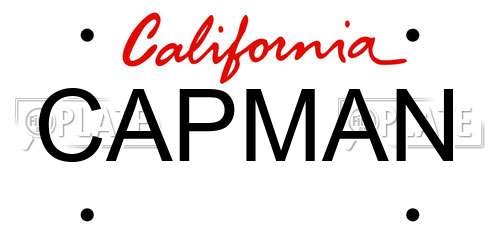 CAPMAN California License Plate