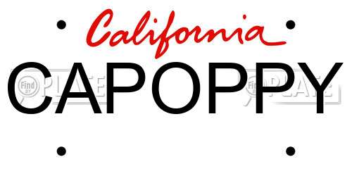 CAPOPPY California License Plate