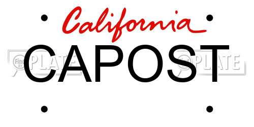 CAPOST California License Plate