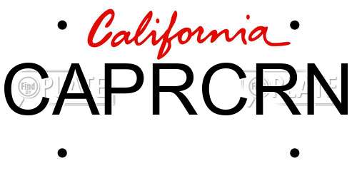 CAPRCRN California License Plate