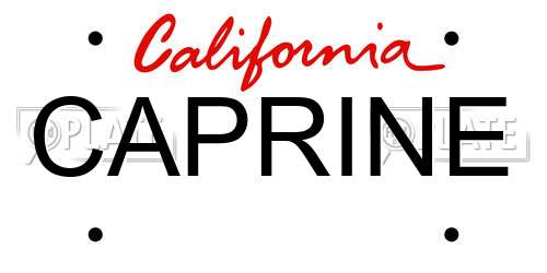 CAPRINE California License Plate