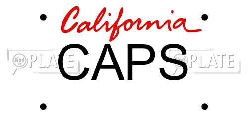 CAPS California License Plate